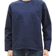 Load image into Gallery viewer, Japan Blue Jeans Long Sleeve French Terry T-Shirt Men's Casual Plain Crew-Neck Raglan-Sleeve Inlay Shirt JBKN1001 Navy-Blue