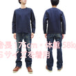 Load image into Gallery viewer, Japan Blue Jeans Long Sleeve French Terry T-Shirt Men's Casual Plain Crew-Neck Raglan-Sleeve Inlay Shirt JBKN1001 Navy-Blue