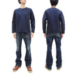 Load image into Gallery viewer, Japan Blue Jeans Long Sleeve French Terry T-Shirt Men's Casual Plain Crew-Neck Raglan-Sleeve Inlay Shirt JBKN1001 Navy-Blue