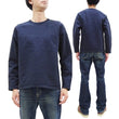Load image into Gallery viewer, Japan Blue Jeans Long Sleeve French Terry T-Shirt Men's Casual Plain Crew-Neck Raglan-Sleeve Inlay Shirt JBKN1001 Navy-Blue