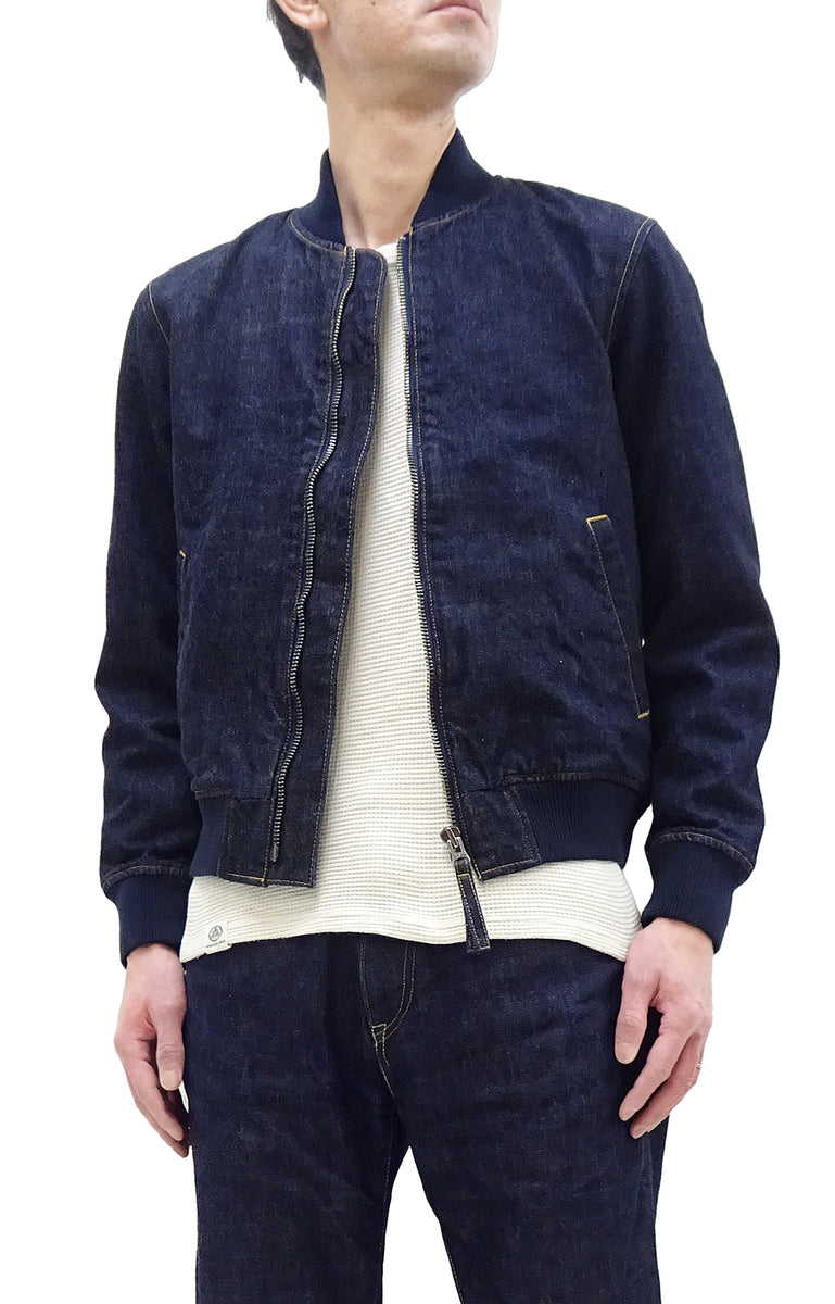 Japan Blue Jeans Denim Jacket Men's Flight Bomber Jacket Style 