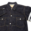 Load image into Gallery viewer, Momotaro Jeans Denim Jacket #002 with Double-Stripe Paint Men's 1953 Type 2 Style 15.7oz. Zimbabwean Cotton Deep Indigo Denim Jean Jacket MMGJ0102 One-Wash