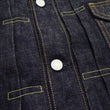 Load image into Gallery viewer, Momotaro Jeans Denim Jacket #002 with Double-Stripe Paint Men's 1953 Type 2 Style 15.7oz. Zimbabwean Cotton Deep Indigo Denim Jean Jacket MMGJ0102 One-Wash