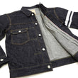 Load image into Gallery viewer, Momotaro Jeans Denim Jacket #002 with Double-Stripe Paint Men's 1953 Type 2 Style 15.7oz. Zimbabwean Cotton Deep Indigo Denim Jean Jacket MMGJ0102 One-Wash