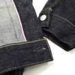Load image into Gallery viewer, Momotaro Jeans Denim Jacket #002 with Double-Stripe Paint Men's 1953 Type 2 Style 15.7oz. Zimbabwean Cotton Deep Indigo Denim Jean Jacket MMGJ0102 One-Wash