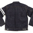 Load image into Gallery viewer, Momotaro Jeans Denim Jacket #002 with Double-Stripe Paint Men's 1953 Type 2 Style 15.7oz. Zimbabwean Cotton Deep Indigo Denim Jean Jacket MMGJ0102 One-Wash