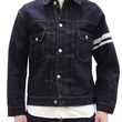 Load image into Gallery viewer, Momotaro Jeans Denim Jacket #002 with Double-Stripe Paint Men's 1953 Type 2 Style 15.7oz. Zimbabwean Cotton Deep Indigo Denim Jean Jacket MMGJ0102 One-Wash