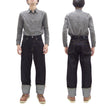 Load image into Gallery viewer, Momotaro Jeans Men's Loose Fit Jeans #100 14.7oz. Zimbabwean Cotton Deep Indigo Denim Jean Pants MMJB0100 Sanforized, Unwashed Finish