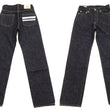 Load image into Gallery viewer, Momotaro Jeans #100 with Double-Stripe Paint Men's Loose Fit Classic Straight Button-Fly Jean Pants 14.7oz. Zimbabwean Cotton Deep Indigo Denim MMJB0101 One-Wash