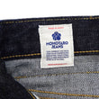 Load image into Gallery viewer, Momotaro Jeans #100 with Double-Stripe Paint Men's Loose Fit Classic Straight Button-Fly Jean Pants 14.7oz. Zimbabwean Cotton Deep Indigo Denim MMJB0101 One-Wash