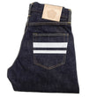 Load image into Gallery viewer, Momotaro Jeans #200 with Double-Stripe Paint Men's Regular Tapered Fit Zip-Fly Jean Pants 14.7oz. Zimbabwean Cotton Deep Indigo Denim MMJZ0201 One-Wash