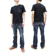 Load image into Gallery viewer, Momotaro Jeans Pocket T-shirt Men's Short Sleeve Tee Shirt with Decorative Stitched Denim Pocket MTS0020M31 Black