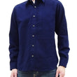 Load image into Gallery viewer, Momotaro Jeans Shirt Men's Plain Lightweight Cotton Dobby Long Sleeve Button Up Work Shirt MXLS1008 Indigo