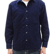 Load image into Gallery viewer, Momotaro Jeans Indigo Sashiko Shirt Men's Casual Japanese Style Long Sleeve Button Up Shirt MXLS1028