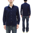 Load image into Gallery viewer, Momotaro Jeans Indigo Sashiko Shirt Men's Casual Japanese Style Long Sleeve Button Up Shirt MXLS1028