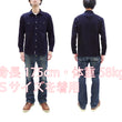 Load image into Gallery viewer, Momotaro Jeans Indigo Dobby Shirt Men's Long Sleeve Japanese Sashiko Style Plain Button Up Work Shirt MXLS1036