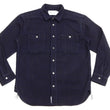 Load image into Gallery viewer, Momotaro Jeans Indigo Dobby Shirt Men's Long Sleeve Japanese Sashiko Style Plain Button Up Work Shirt MXLS1036