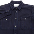 Load image into Gallery viewer, Momotaro Jeans Indigo Dobby Shirt Men's Long Sleeve Japanese Sashiko Style Plain Button Up Work Shirt MXLS1036
