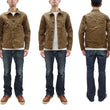 Load image into Gallery viewer, Oni Denim Jacket ONI-02516P-HOX Men's Casual Modern-Fit 13 5oz. Sulfur-Dyed Oxford Fabric Jacket in Brown-Khaki Color, Inspired by Type II G-Jacket One-Wash