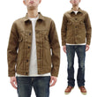 Load image into Gallery viewer, Oni Denim Jacket ONI-02516P-HOX Men's Casual Modern-Fit 13 5oz. Sulfur-Dyed Oxford Fabric Jacket in Brown-Khaki Color, Inspired by Type II G-Jacket One-Wash