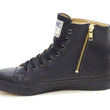 Load image into Gallery viewer, Kojima Genes Sneakers Men's Casual High Top Microfiber leather Sneakers with Side Zip RNB-8008 rnb8008 Black