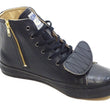 Load image into Gallery viewer, Kojima Genes Sneakers Men's Casual High Top Microfiber leather Sneakers with Side Zip RNB-8008 rnb8008 Black