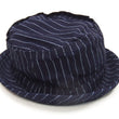 Load image into Gallery viewer, Sugar Cane Wabash Stripe Pork Pie Hat Men's Casual Upturned Short Brim Porkpie Hat SC02467 Navy-Blue