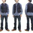 Load image into Gallery viewer, Sugar Cane Vest Men's Casual Indigo Wabash Stripe Work Vest Waistcoat SC12654