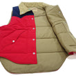 Load image into Gallery viewer, Sugar Cane Puffer Vest Men's Outer Vest Contrast Yoke Panel Padded Vest SC15400 165 Red/Navy-Blue/Beige