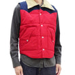Load image into Gallery viewer, Sugar Cane Puffer Vest Men's Outer Vest Contrast Yoke Panel Padded Vest SC15400 165 Red/Navy-Blue/Beige