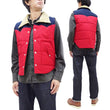 Load image into Gallery viewer, Sugar Cane Puffer Vest Men's Outer Vest Contrast Yoke Panel Padded Vest SC15400 165 Red/Navy-Blue/Beige