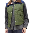 Load image into Gallery viewer, Sugar Cane Puffer Vest Men's Outer Vest Contrast Yoke Panel Padded Vest SC15400 149 Olive/Navy-Blue/Brown
