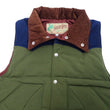 Load image into Gallery viewer, Sugar Cane Puffer Vest Men's Outer Vest Contrast Yoke Panel Padded Vest SC15400 149 Olive/Navy-Blue/Brown