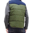 Load image into Gallery viewer, Sugar Cane Puffer Vest Men's Outer Vest Contrast Yoke Panel Padded Vest SC15400 149 Olive/Navy-Blue/Brown