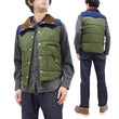 Load image into Gallery viewer, Sugar Cane Puffer Vest Men's Outer Vest Contrast Yoke Panel Padded Vest SC15400 149 Olive/Navy-Blue/Brown