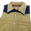 Load image into Gallery viewer, Sugar Cane Puffer Vest Men's Outer Vest Contrast Yoke Panel Padded Vest SC15400 133 Beige/Navy-Blue/Beige