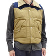 Load image into Gallery viewer, Sugar Cane Puffer Vest Men's Outer Vest Contrast Yoke Panel Padded Vest SC15400 133 Beige/Navy-Blue/Beige