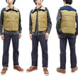 Load image into Gallery viewer, Sugar Cane Puffer Vest Men's Outer Vest Contrast Yoke Panel Padded Vest SC15400 133 Beige/Navy-Blue/Beige