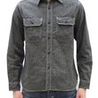 Load image into Gallery viewer, Sugar Cane Work Shirt with Vertical Hairline Code Stripe Pattern Men's Casual Jean Cord Long Sleeve Button Up Shirt SC25511 119 Black