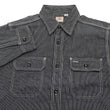 Load image into Gallery viewer, Sugar Cane Work Shirt with Vertical Hairline Code Stripe Pattern Men's Casual Jean Cord Long Sleeve Button Up Shirt SC25511 119 Black