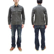 Load image into Gallery viewer, Sugar Cane Work Shirt with Vertical Hairline Code Stripe Pattern Men's Casual Jean Cord Long Sleeve Button Up Shirt SC25511 119 Black
