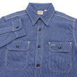 Load image into Gallery viewer, Sugar Cane Work Shirt with Vertical Hairline Code Stripe Pattern Men's Casual Jean Cord Long Sleeve Button Up Shirt SC25511 128 Navy-Blue
