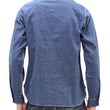 Load image into Gallery viewer, Sugar Cane Work Shirt with Vertical Hairline Code Stripe Pattern Men's Casual Jean Cord Long Sleeve Button Up Shirt SC25511 128 Navy-Blue