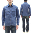 Load image into Gallery viewer, Sugar Cane Work Shirt with Vertical Hairline Code Stripe Pattern Men's Casual Jean Cord Long Sleeve Button Up Shirt SC25511 128 Navy-Blue