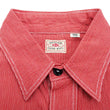 Load image into Gallery viewer, Sugar Cane Work Shirt with Vertical Hairline Code Stripe Pattern Men's Casual Jean Cord Long Sleeve Button Up Shirt SC25511 165 Red