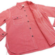 Load image into Gallery viewer, Sugar Cane Work Shirt with Vertical Hairline Code Stripe Pattern Men's Casual Jean Cord Long Sleeve Button Up Shirt SC25511 165 Red