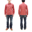 Load image into Gallery viewer, Sugar Cane Work Shirt with Vertical Hairline Code Stripe Pattern Men's Casual Jean Cord Long Sleeve Button Up Shirt SC25511 165 Red