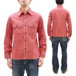 Load image into Gallery viewer, Sugar Cane Work Shirt with Vertical Hairline Code Stripe Pattern Men's Casual Jean Cord Long Sleeve Button Up Shirt SC25511 165 Red