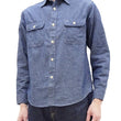 Load image into Gallery viewer, Sugar Cane Chambray Shirt Men's Lightweight Long Sleeve Button Up Plain Work Shirt SC27850 421 Blue