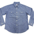 Load image into Gallery viewer, Sugar Cane Chambray Shirt Men's Lightweight Long Sleeve Button Up Plain Work Shirt SC27850 421 Blue